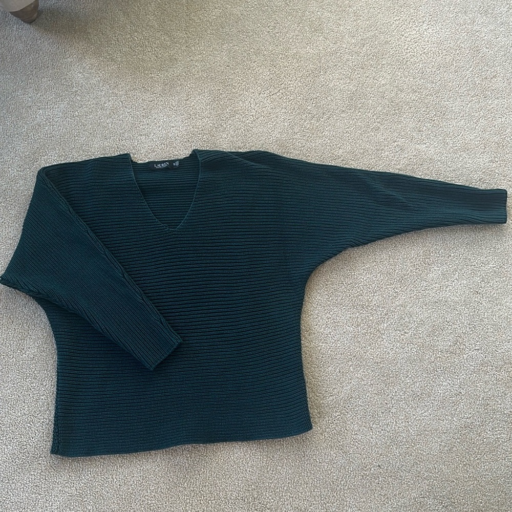 Lauren Ralph Lauren green v neck sweater